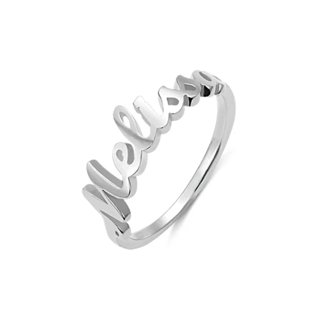 Personalized Custom Name Ring Gold Plated