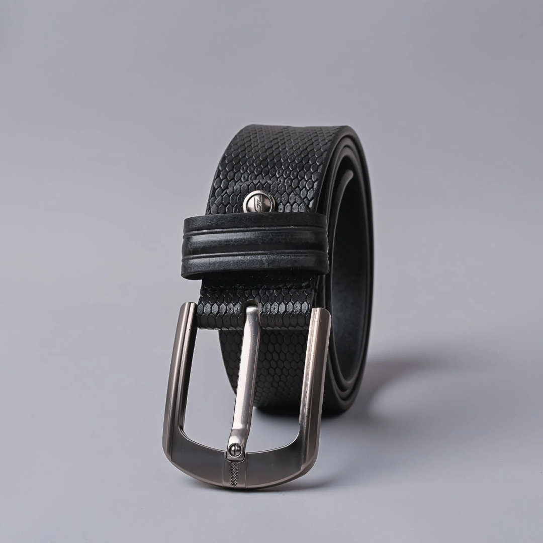 Men's Black Genuine Leather Casual Belt Nickel-Free