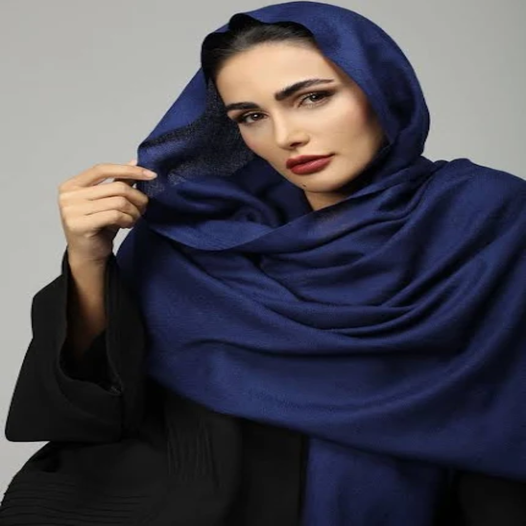 Navy Blue Pashmina Sheila Shawl Online Shopping