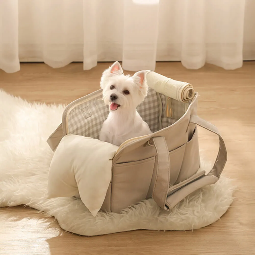 Stylish Plaid Pet Travel Carrier Bag Airline Approved