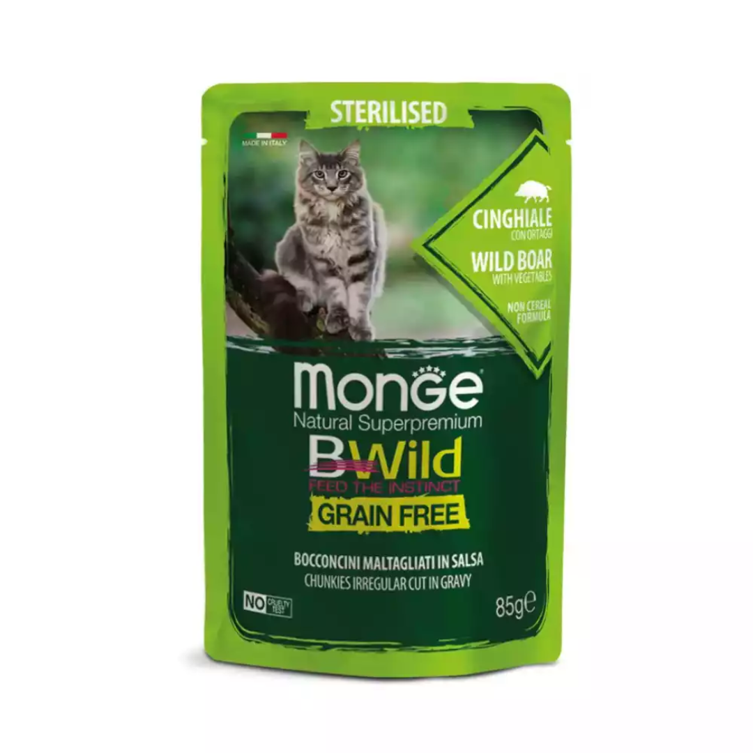 Monge Bwild Cat Wet Pate Sterilised Wild Boar 85G