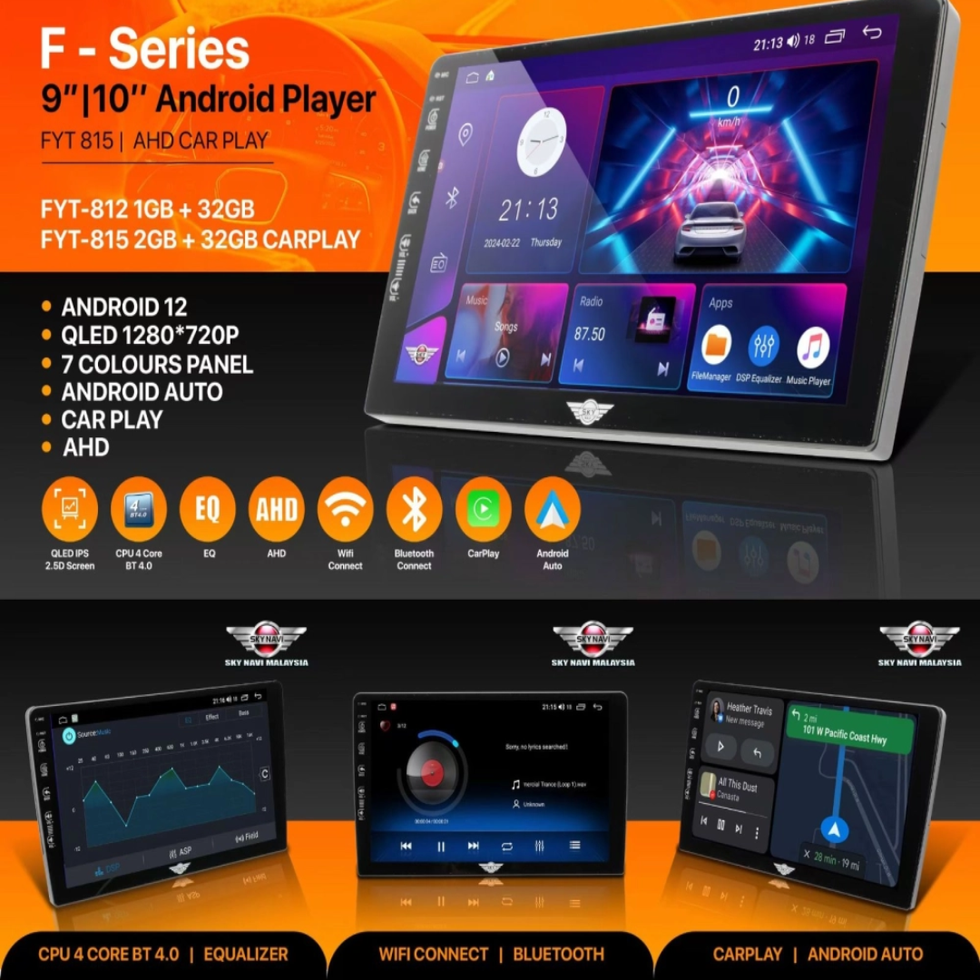 Sky Navi F-Series Android Touchscreen Display Unit