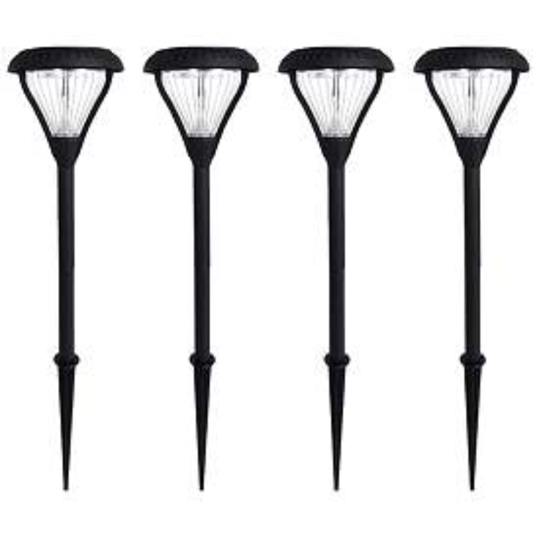 Premier 23 1/2" Black LED Solar Garden Path Lights Set