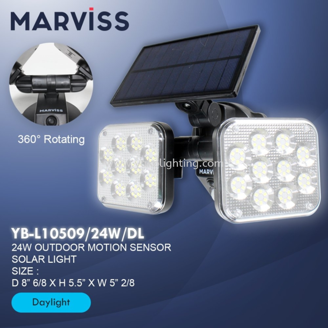 MARVISS YB-L10509/24W Daylight Motion Sensor Solar Light Review