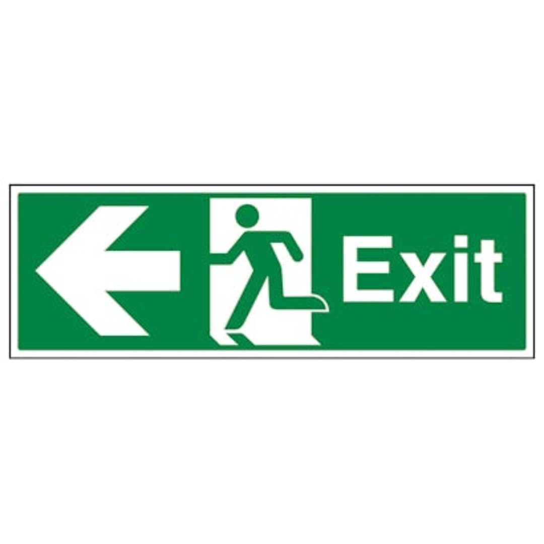 Exit Sign Arrow Left Landscape For Safety Use