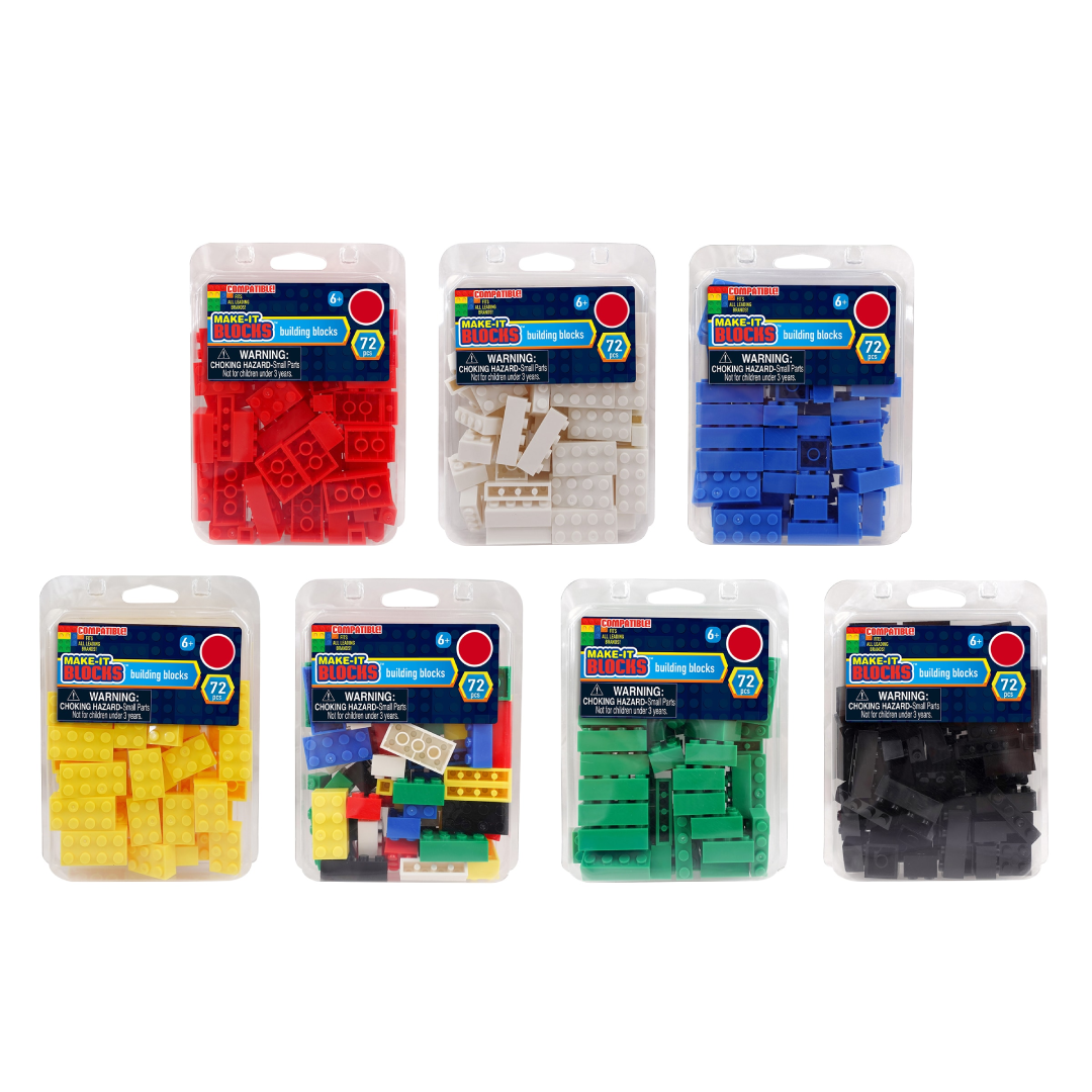 Make-It Blocks Plastic Building Block Kit 72-Piece Set