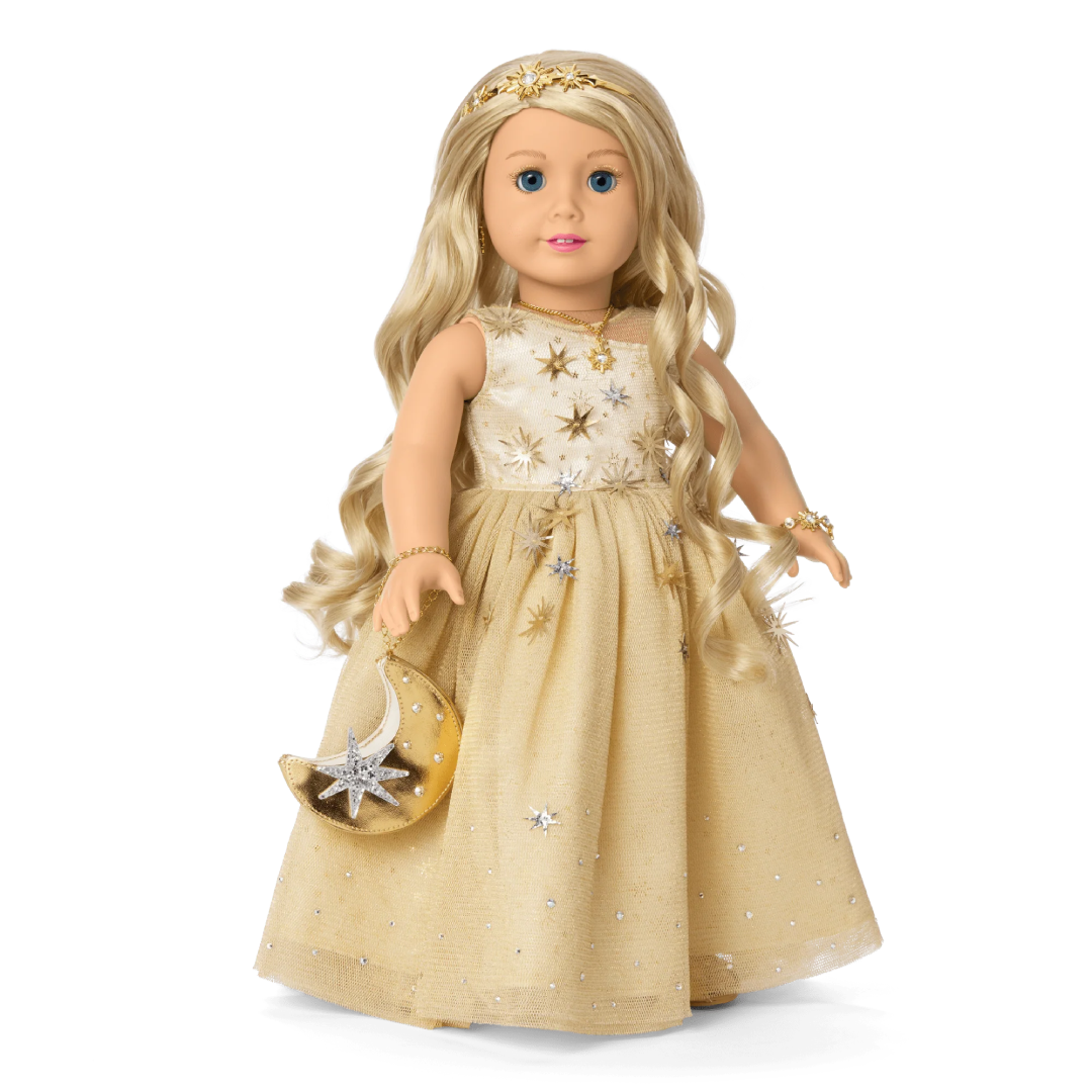 American Girl 2025 Glimmering Gold Holiday Doll