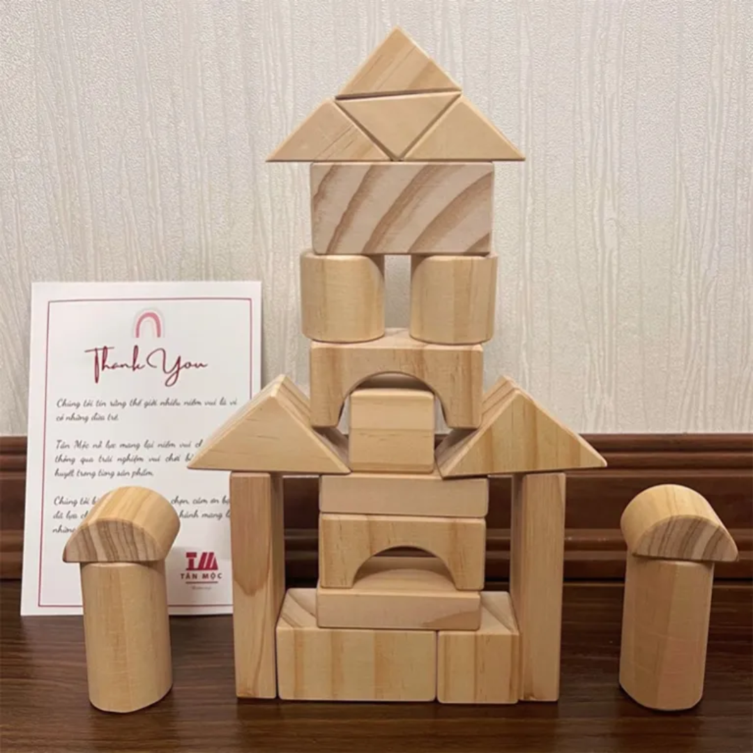 Wooden Building Blocks Set For Creative Play