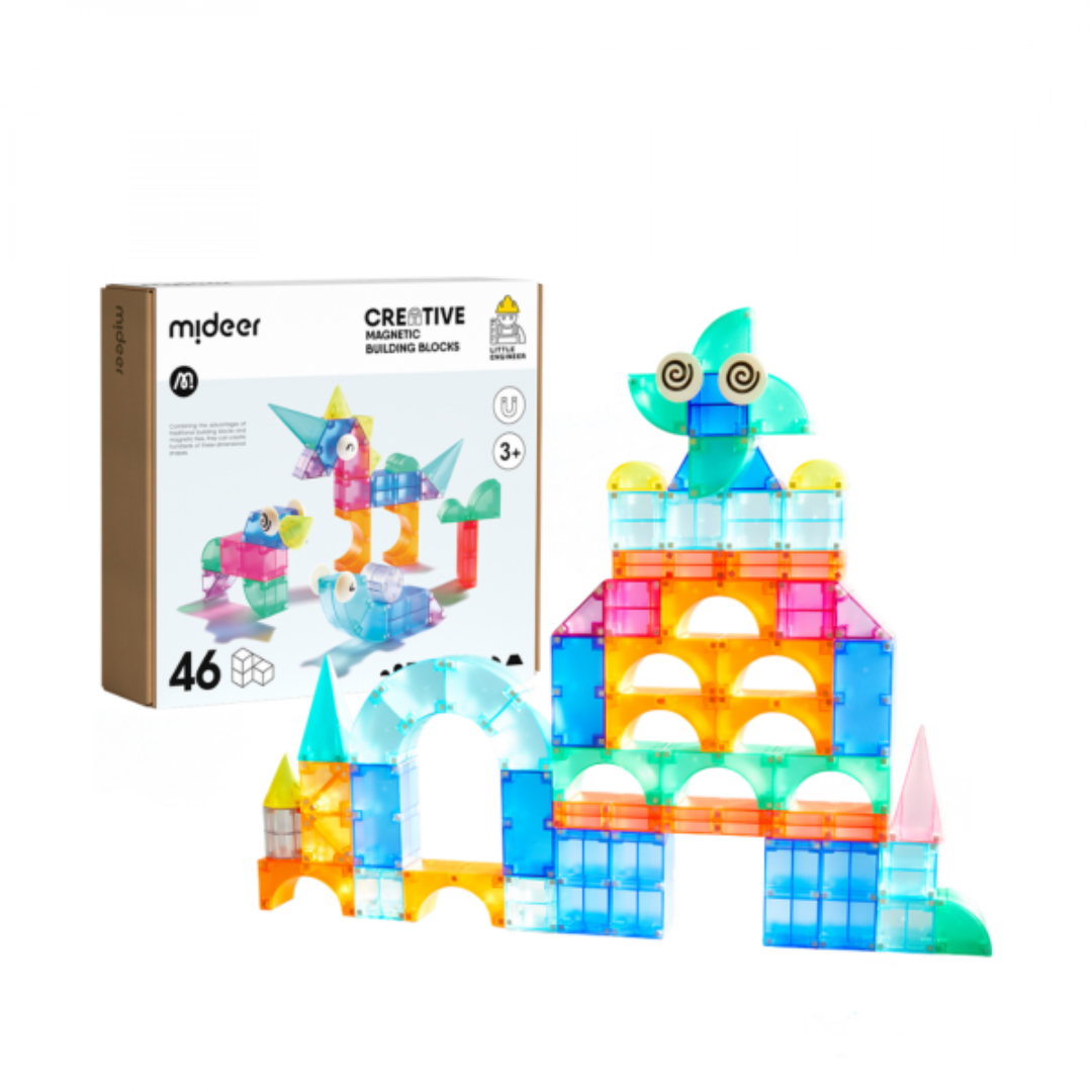 Mideer Colorful Magnetic Tiles–Marble Run 3+
