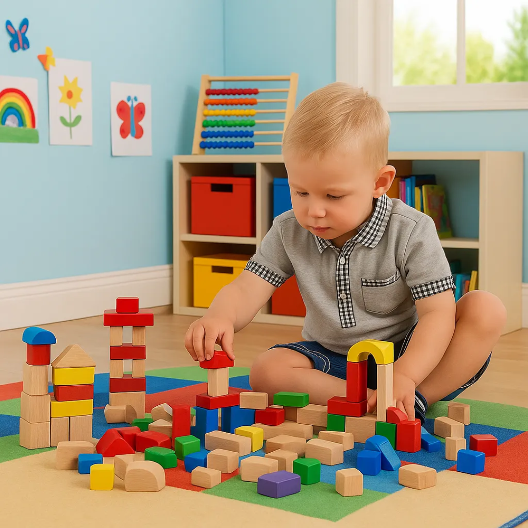 80 Wooden Building Block Kit For Kids Learning