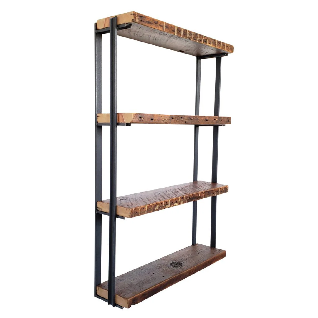 Wall Mounted 4-Shelf Bookshelf With Bookends for Smart Storage