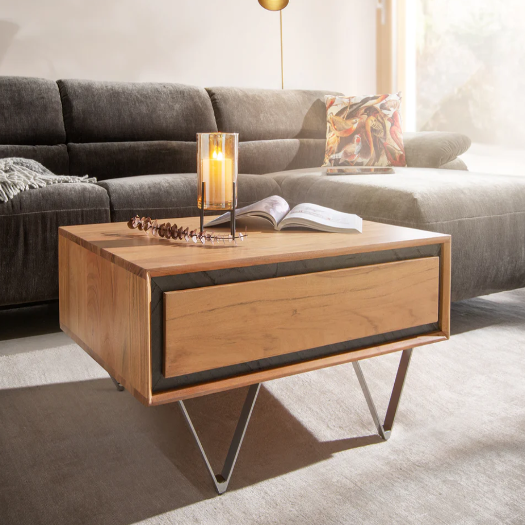 Stonegrace Square Coffee Table for Modern Luxe Living Spaces