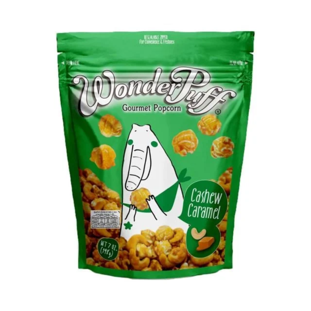 Wonder Puff Gourmet Popcorn Cashew Caramel Treat