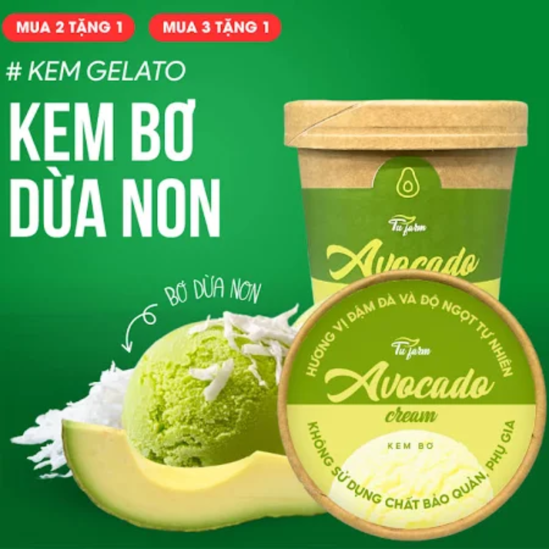 Young Coconut Gelato Ice Cream Vietnam Dessert