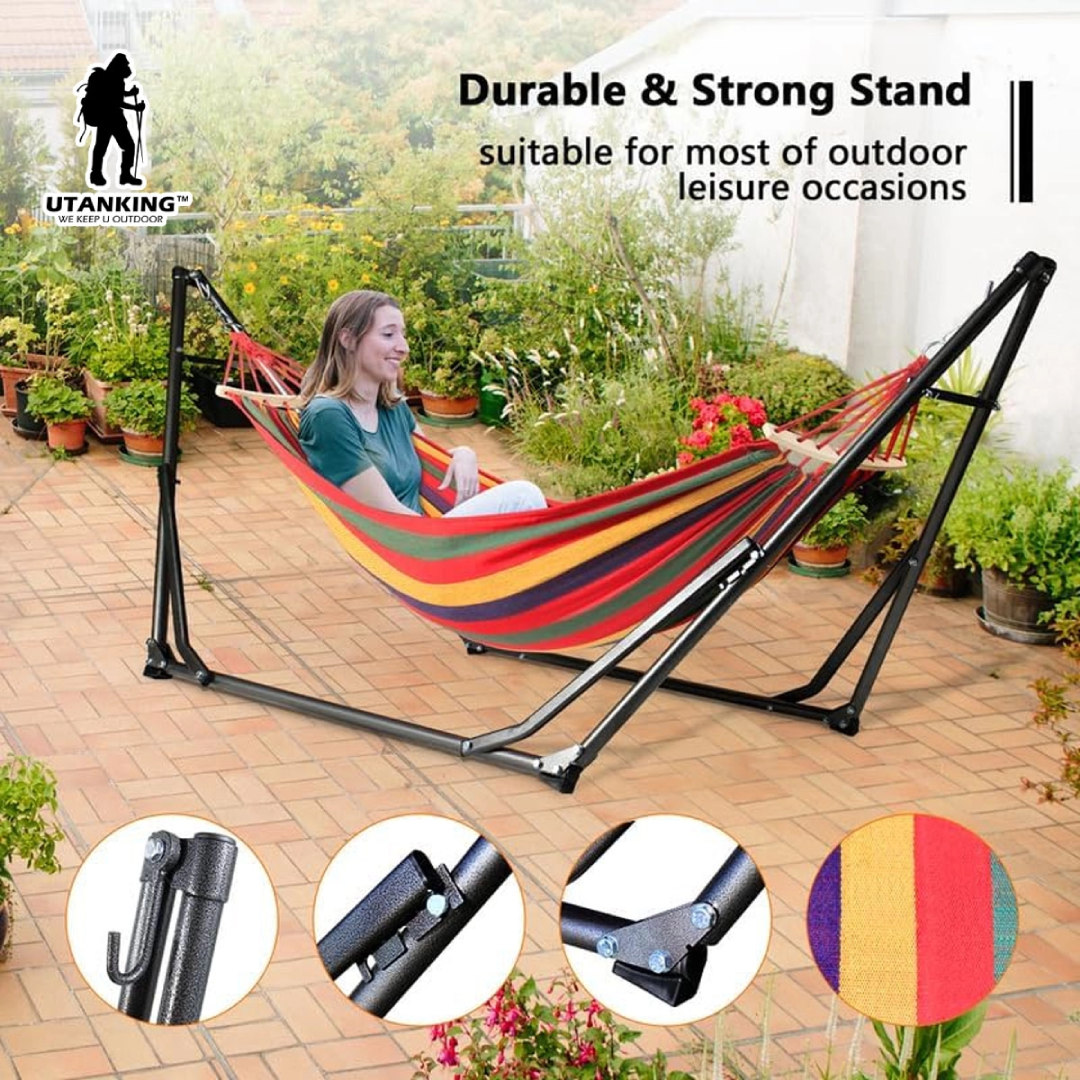 UtanKing Full Freestanding Hammock for Relaxed Outdoor Living