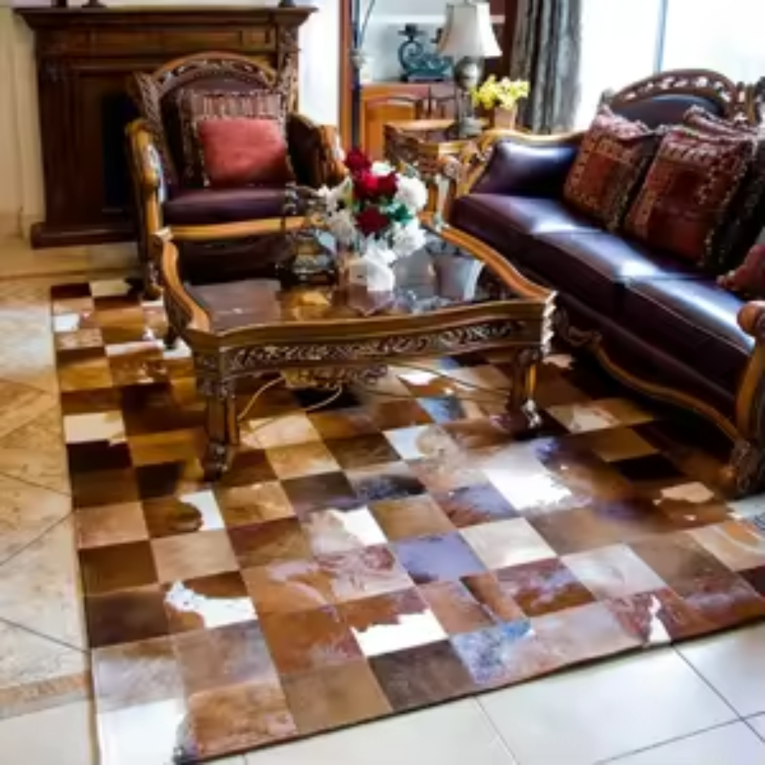 Luxury Leather Cowhide Carpets For Living Room