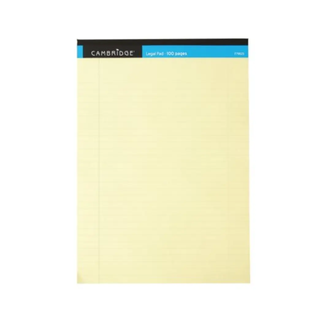 Cambridge A4 Yellow Legal Pad (100 Pages) – Office Stationery Supplier | United Kingdom
