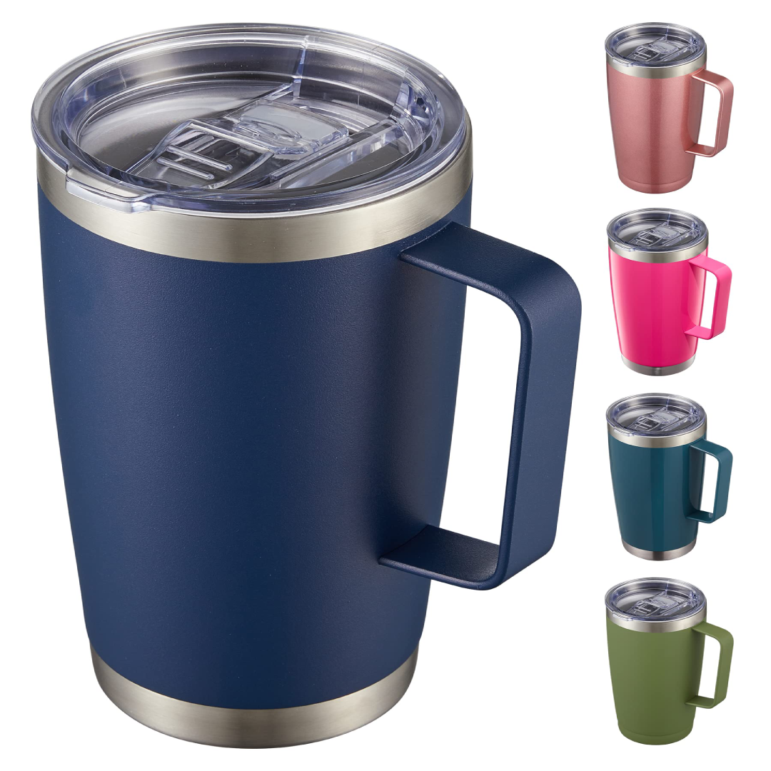 Insulated Coffee Tumbler Mug with Handle & Lid – Travel Drinkware | USA