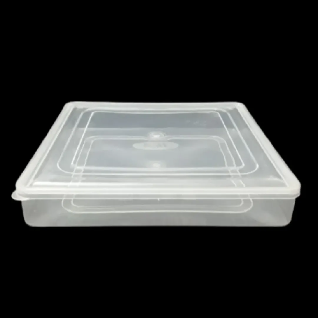 Square Plastic Storage Box - Durable & Versatile