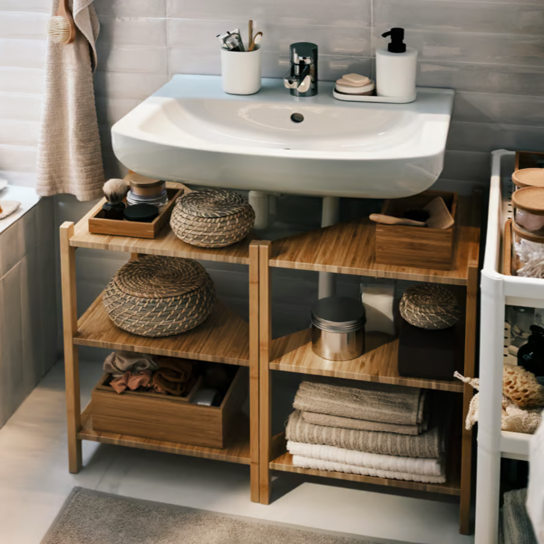 Under-Sink Storage for Smart Use of Compact Bathroom Space
