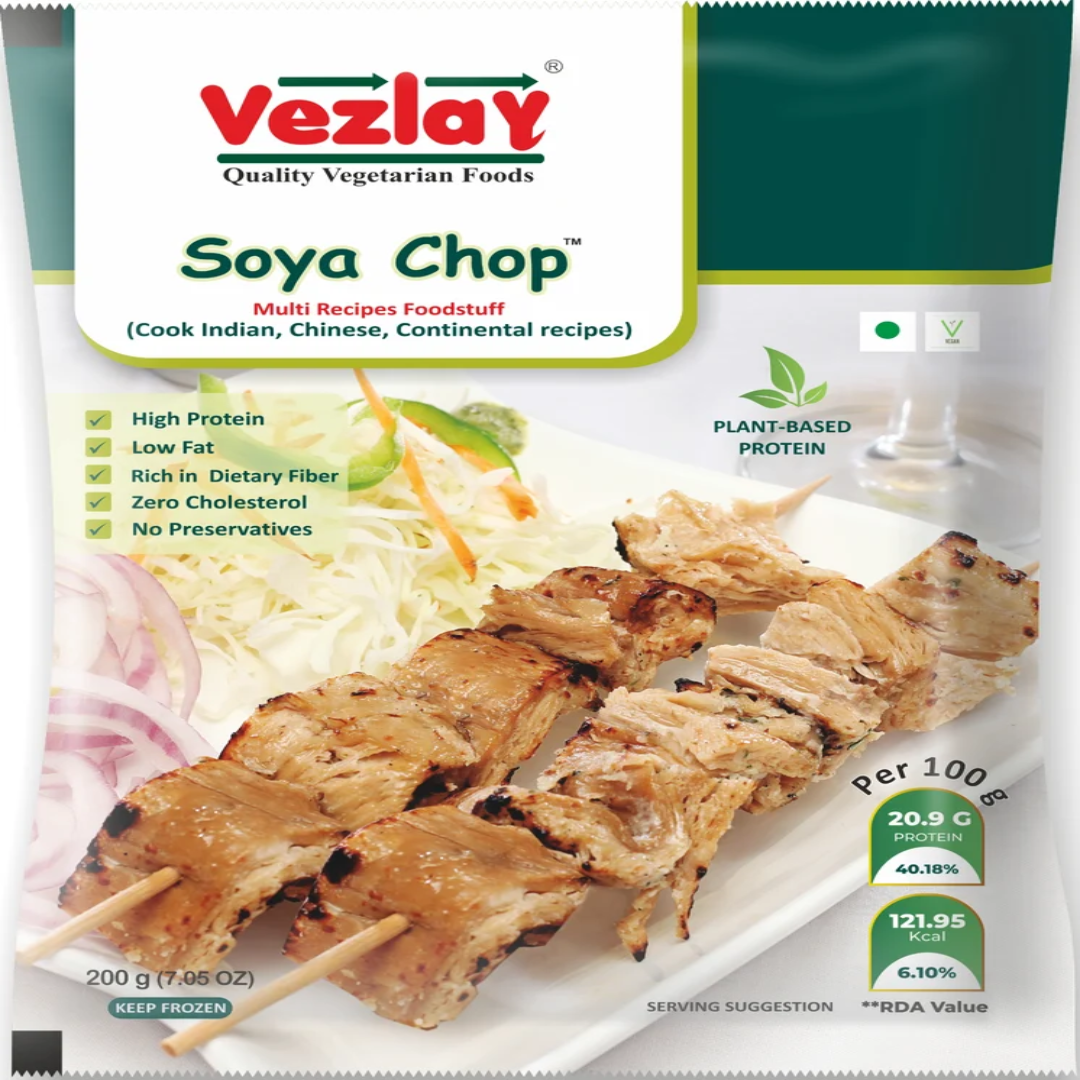 Vezlay Fry Or Grill Frozen Vegetarian Soya Chaap Meal (Plant Based)