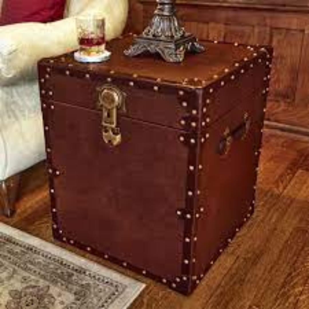 Vintage Leather Trunks For Storage