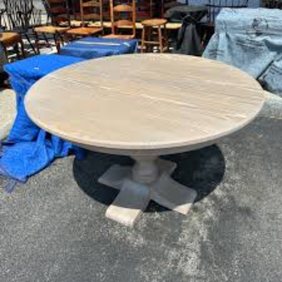 Oak Round Mavin Dining Table Solid Wood USA