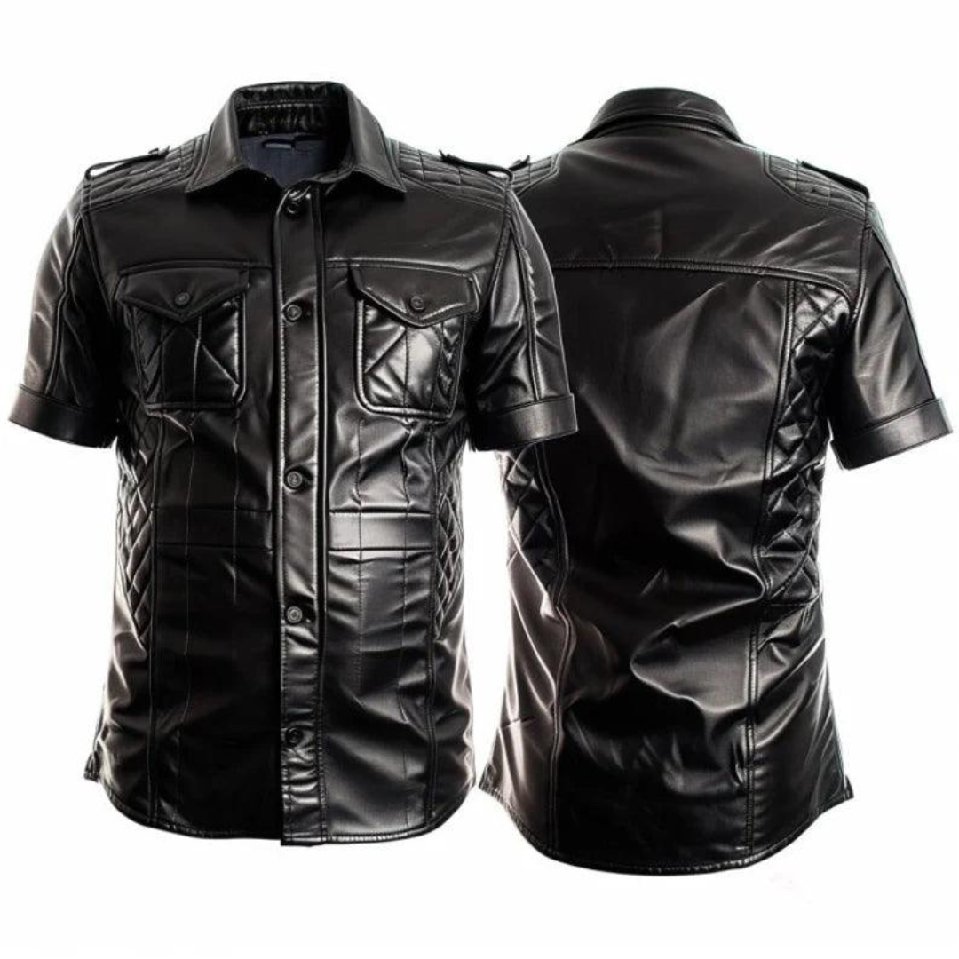 Fashionable Leather Shirts For Men Online