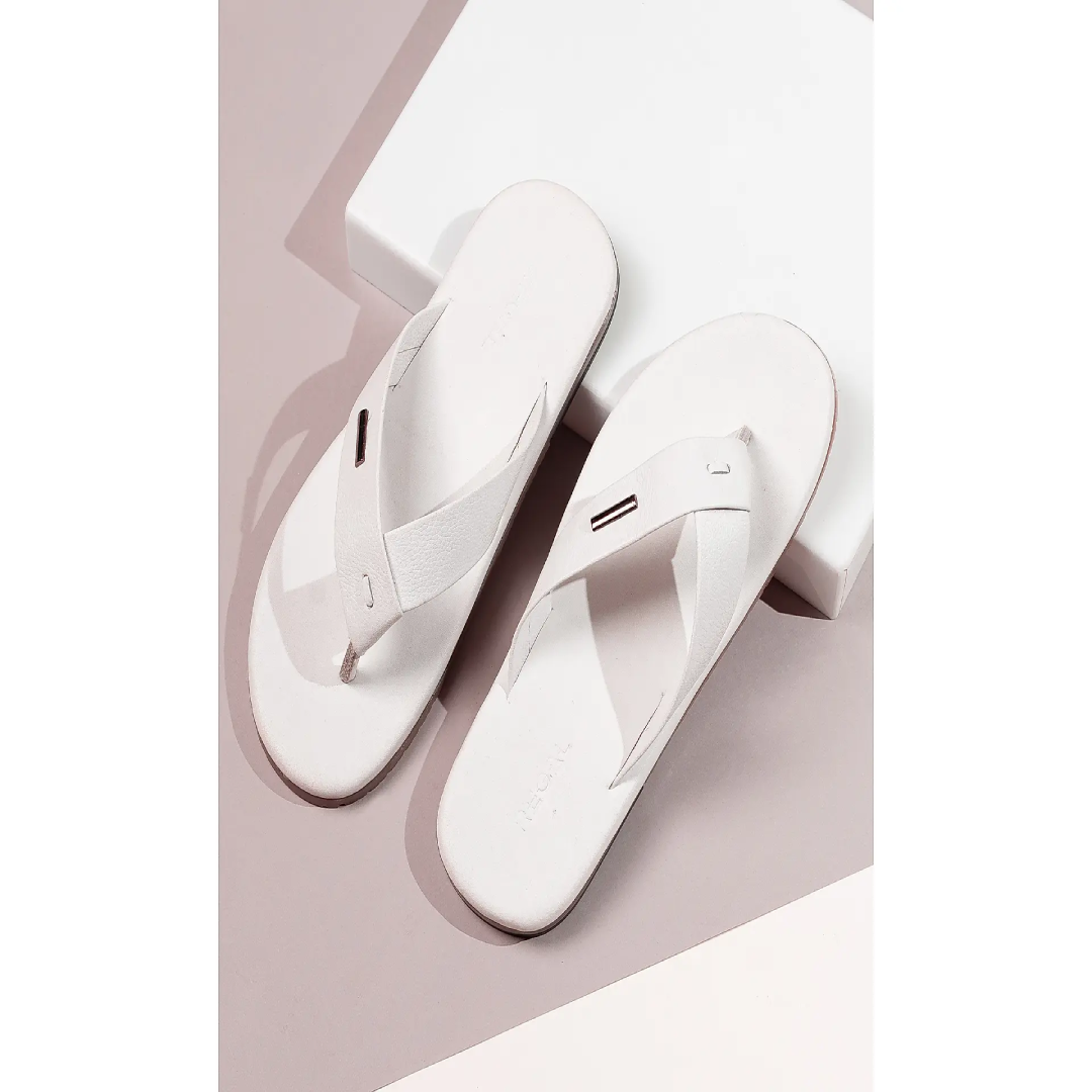  REGAL WHITE MEN LEATHER INDOOR SLIPPERS 