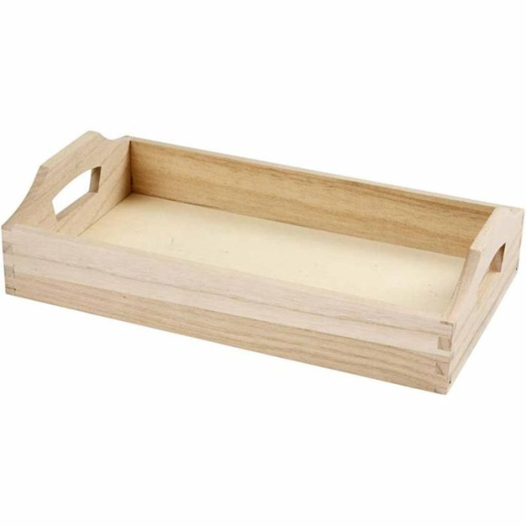 30cm Wooden Kitchen Tray with Handles – Table Serveware | UK Wholesaler