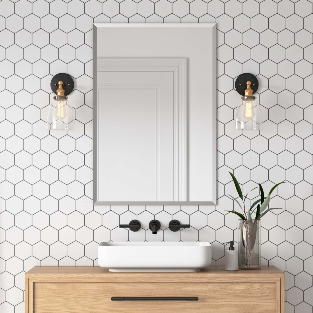 Frameless Beveled Rectangle Wall Mirror – Modern Décor | USA Supplier