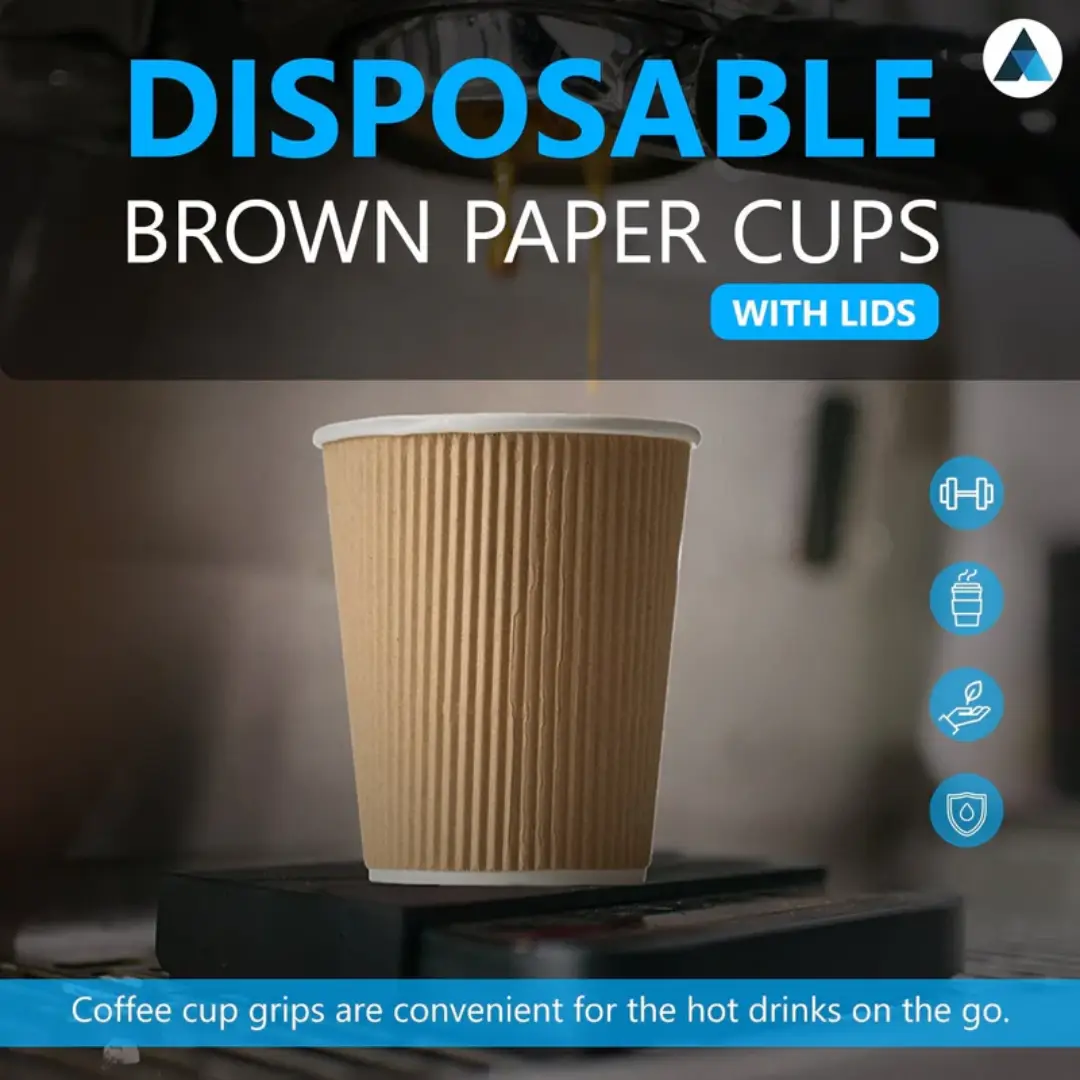 12oz Brown Ripple Cups – Big Wholesalers UK