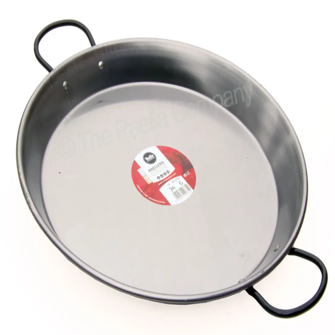 34cm Polished Steel Paella Pan – All Hob Compatible UK Supplier