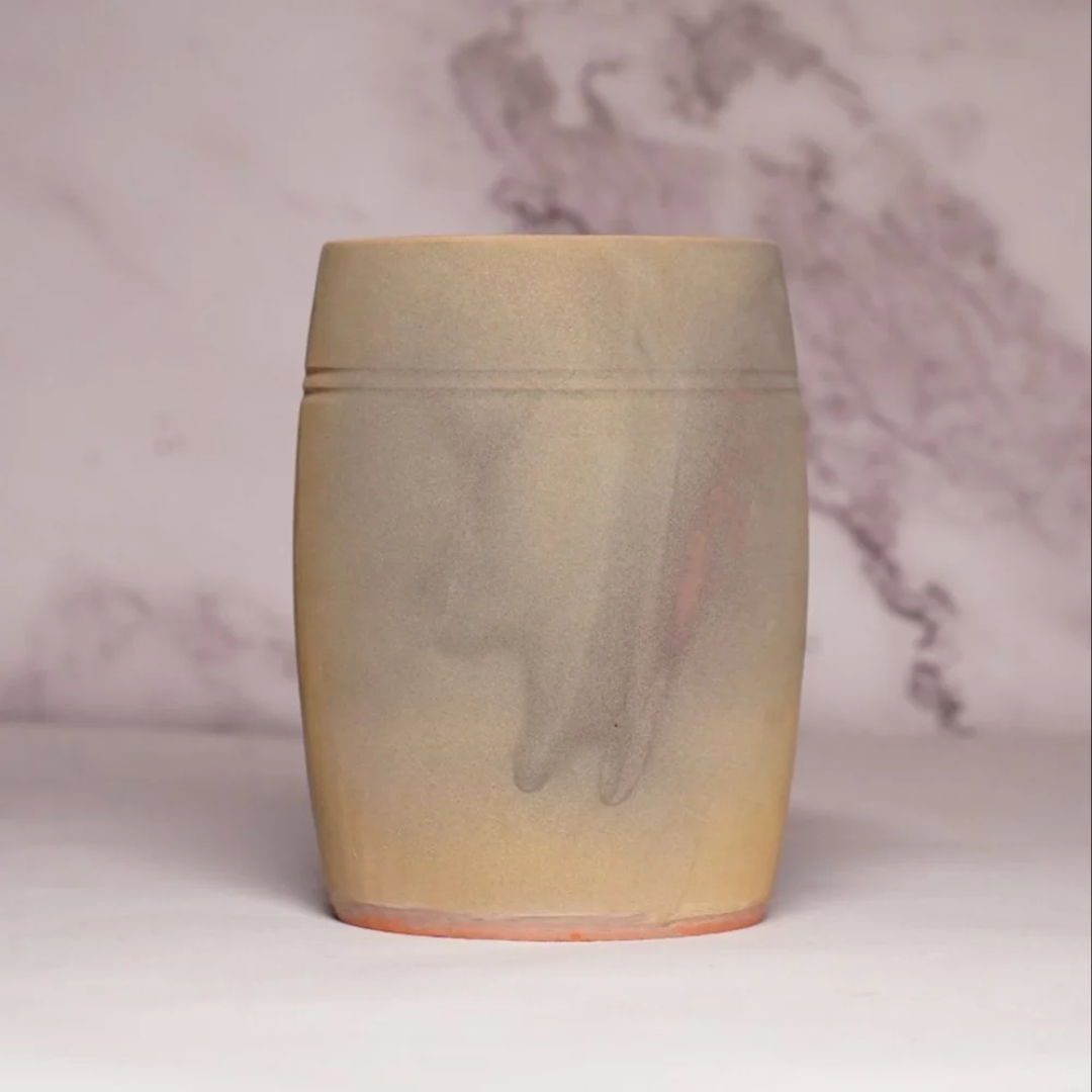 Glazing Cream Ceramic Water Glass