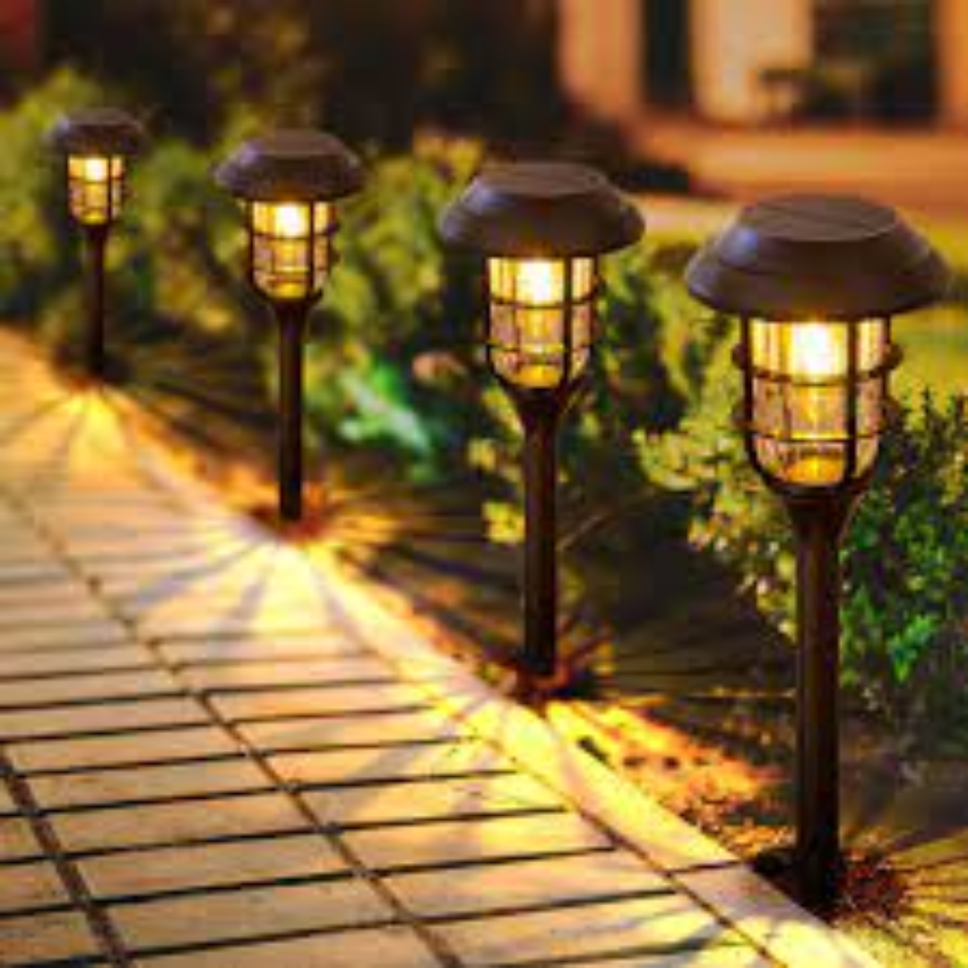 Solar Path Lights With Automatic Dusk-To-Dawn Sensor