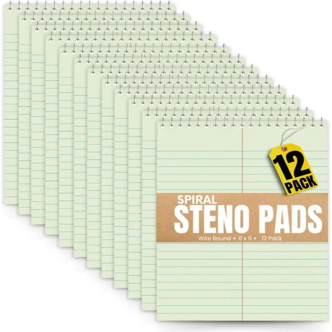 6x9 Steno Pads Gregg Rule 80 Sheets 12 Pack USA