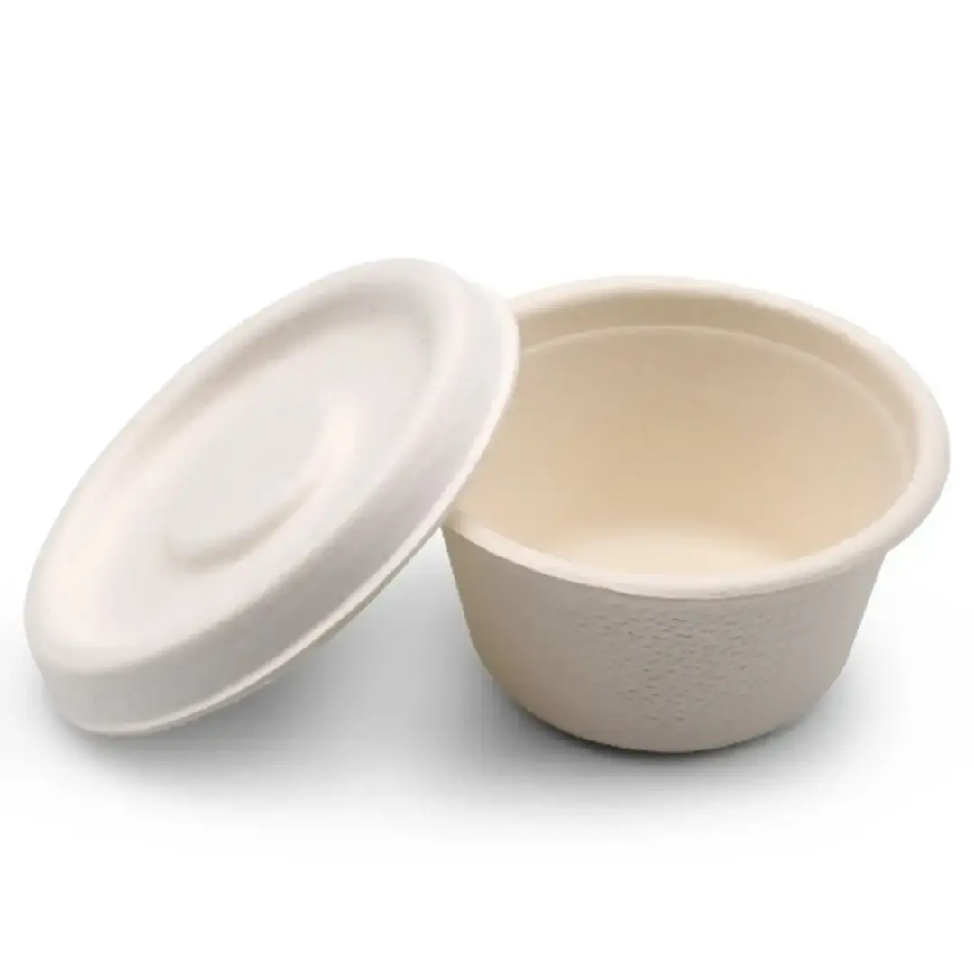 2oz Bagasse Sauce Bowl with Lid – Malaysia Eco Packaging Supplier