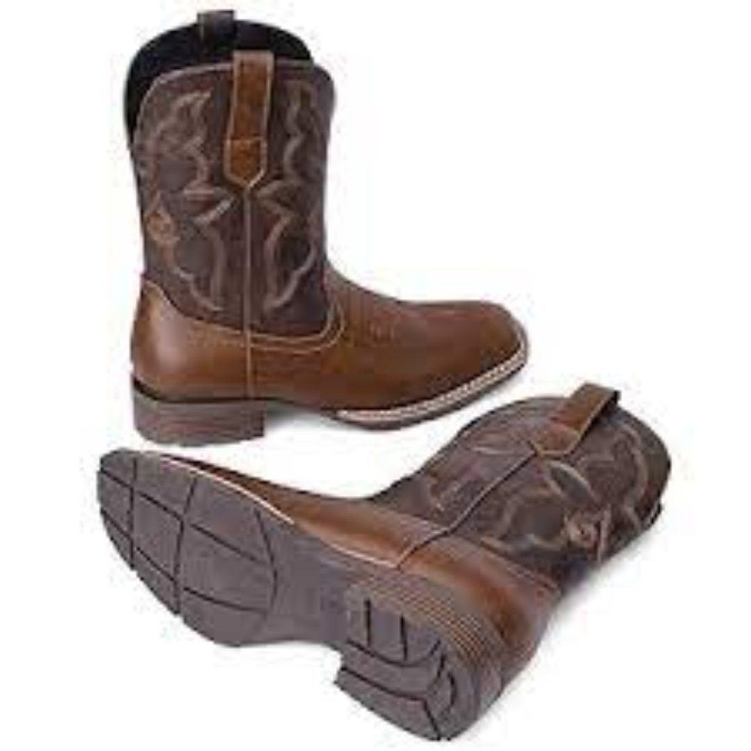 Durable Leather Cowboy Boots For Ranch Work