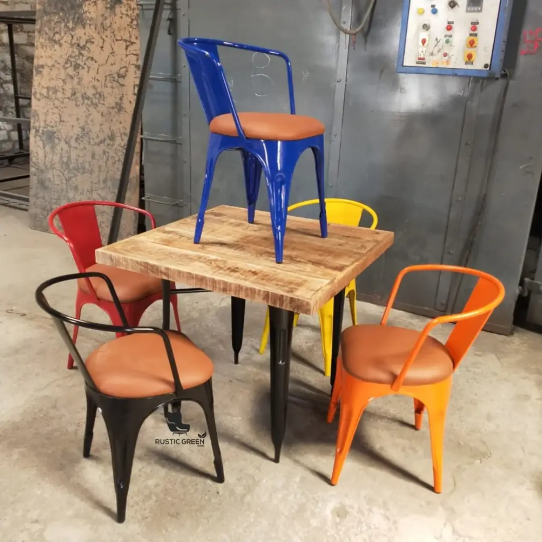 Wholesale Supplier of MS & Acacia Wood Black Industrial Restaurant 