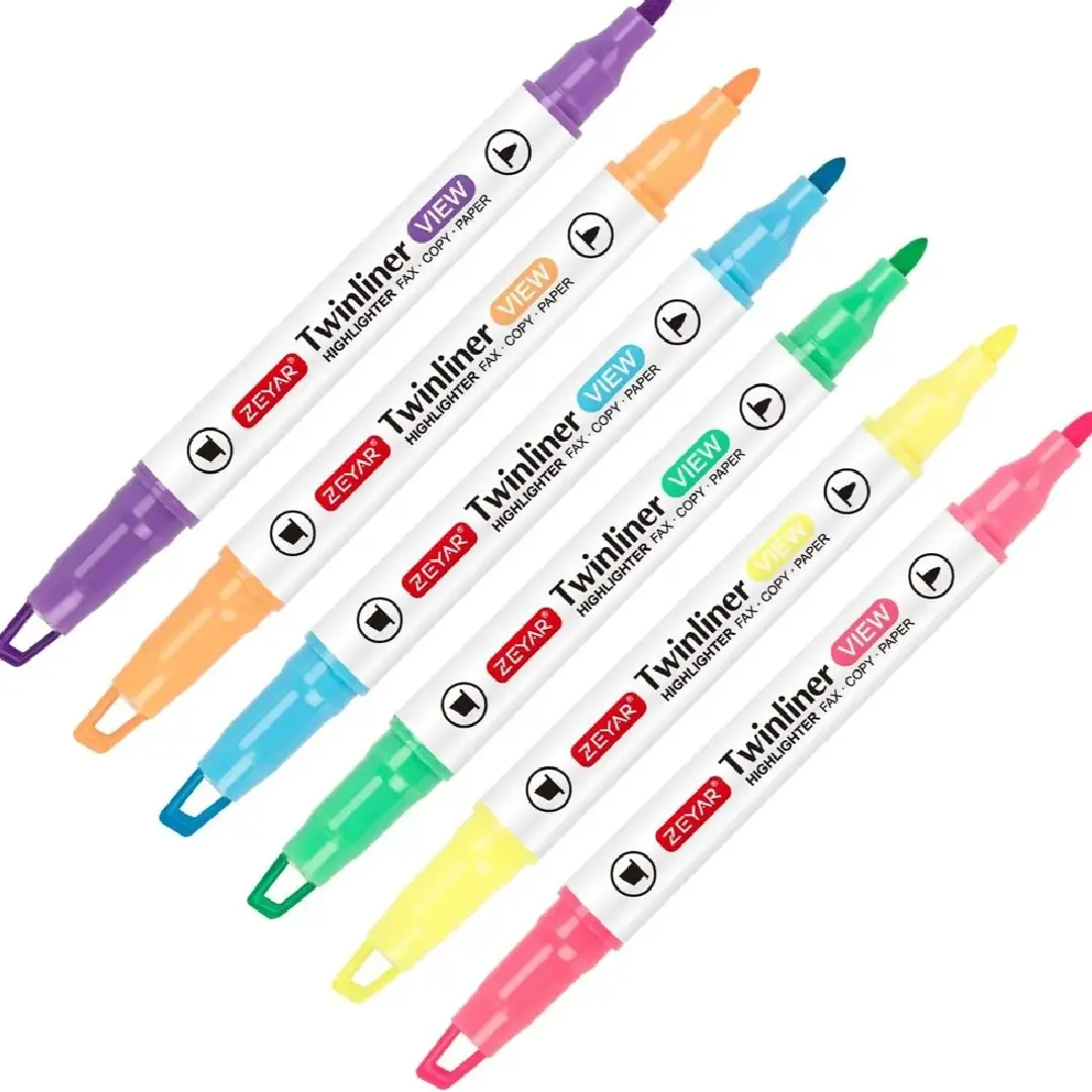 Smooth & Vibrant Highlighter Pen - Fluorescent & Pastel