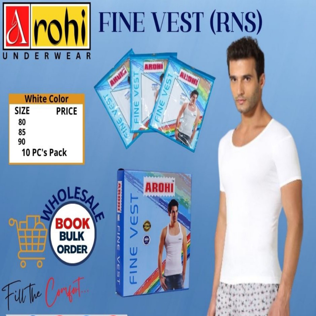 RNS Men's Cotton Vest - High-Quality & Comfortable 